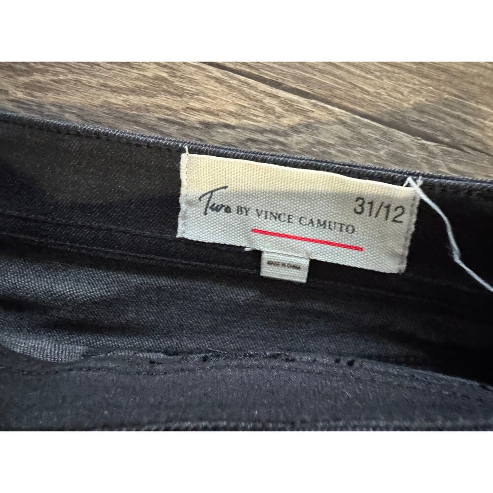 Two by Vince Camuto Black Denim Button Front Skirt Size 12/31 - Picture 3 of 3